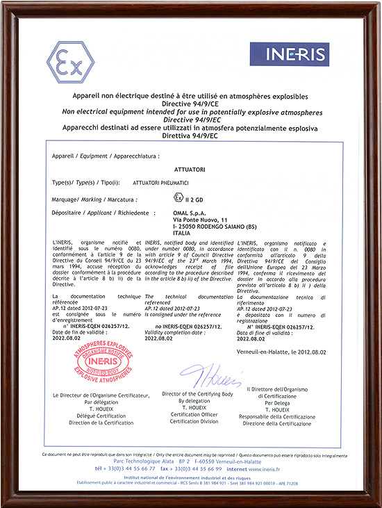 Certificate RINA - Marine